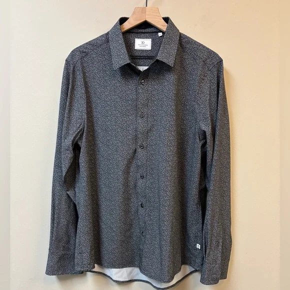7DIAMONDS‎ Nolan 4 Way Stretch Long Sleeve Button Down Shirt Black Large - Picture 5 of 9